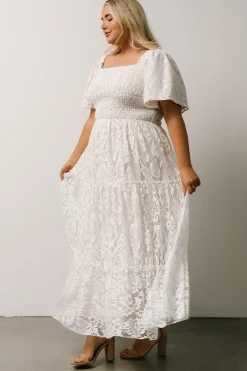 Hot Baltic Born Aspen Smocked Lace Maxi Dress | Off White OffWhite