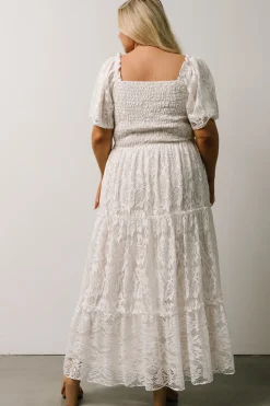 Hot Baltic Born Aspen Smocked Lace Maxi Dress | Off White OffWhite
