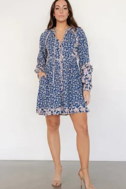 Clearance Baltic Born Aster Short Dress | Navy Multi Floral NavyMultiFloral