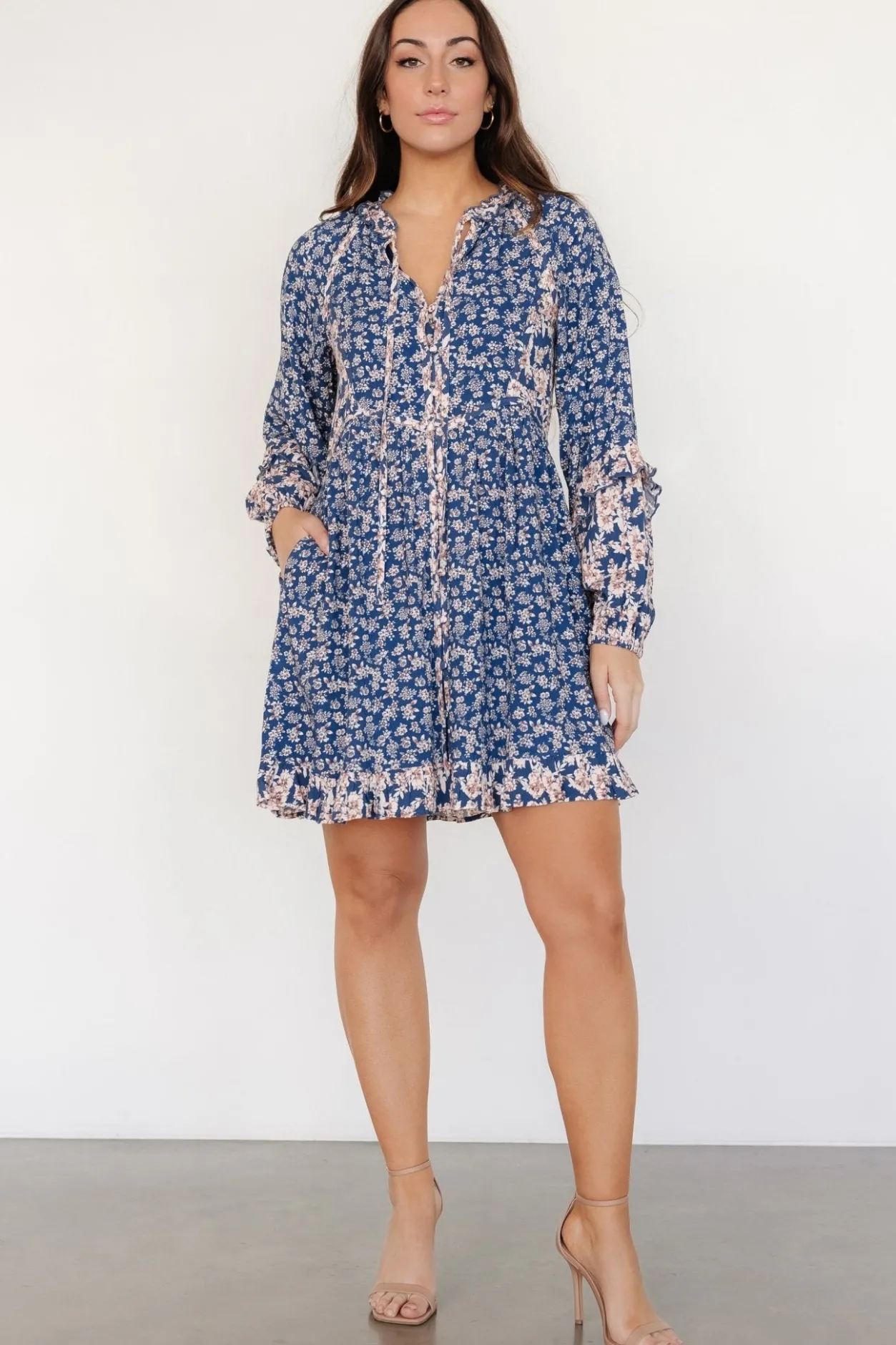 Clearance Baltic Born Aster Short Dress | Navy Multi Floral NavyMultiFloral