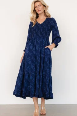 Best Baltic Born Aubrey Smocked Midi Dress | Navy Floral NavyFloral