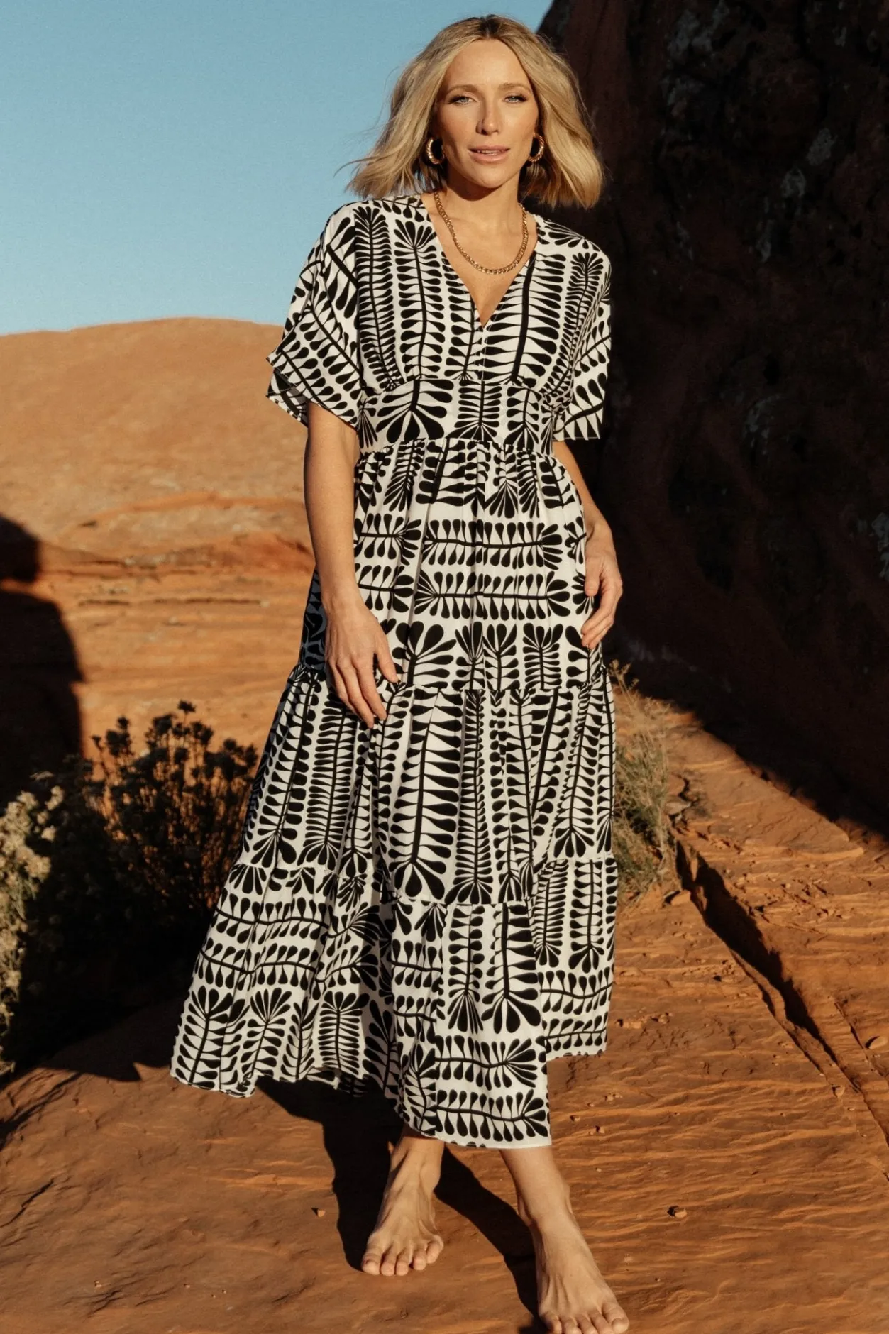Clearance Baltic Born Austin Kimono Dress | Black Print BlackPrint