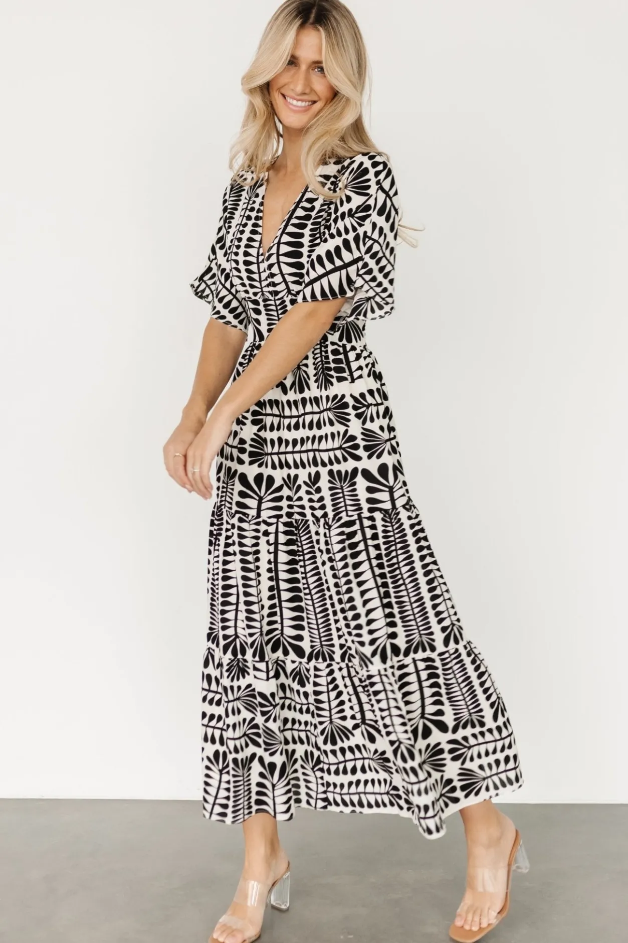 Clearance Baltic Born Austin Kimono Dress | Black Print BlackPrint