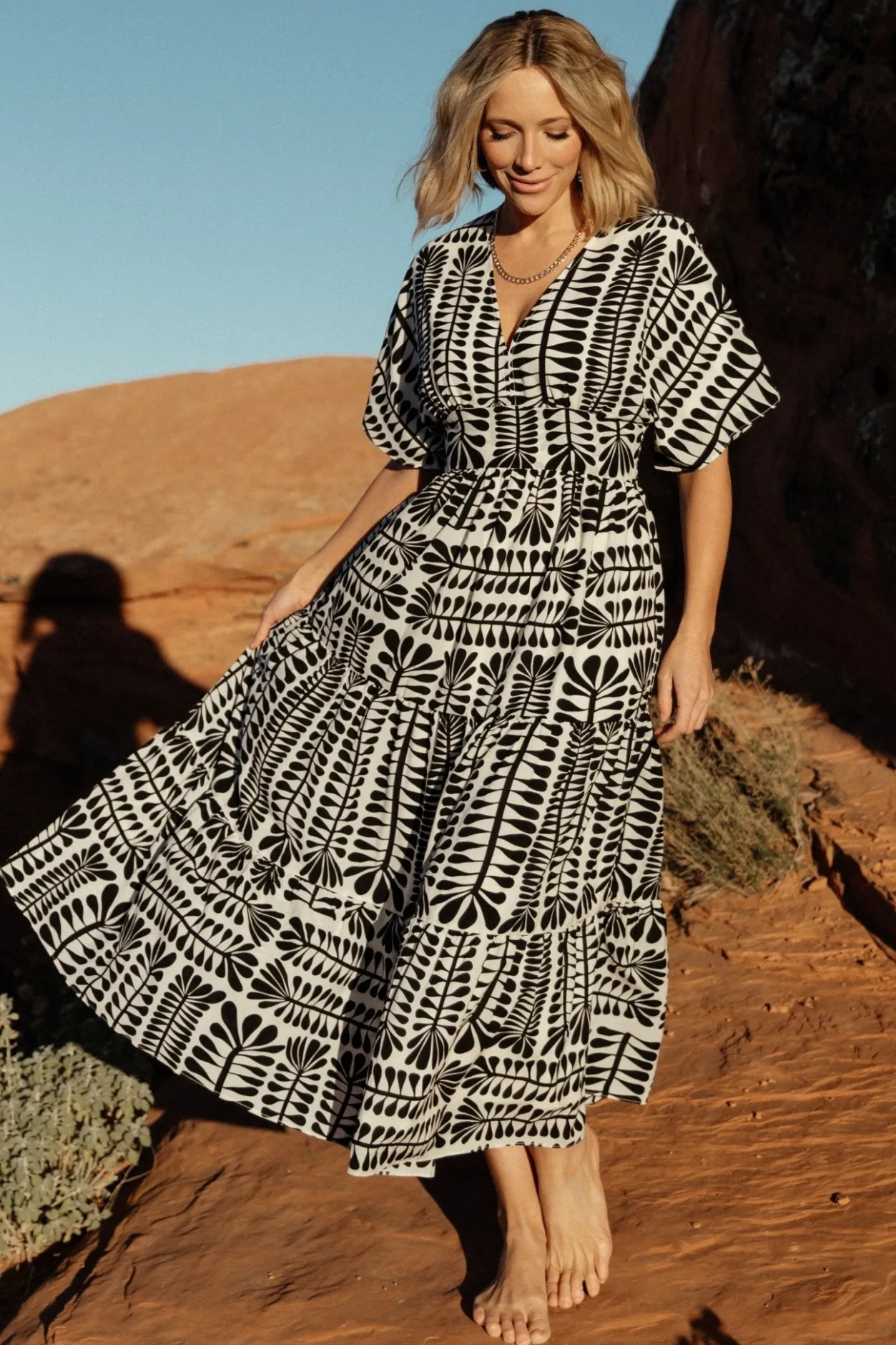 Clearance Baltic Born Austin Kimono Dress | Black Print BlackPrint