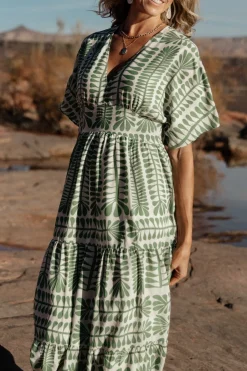 Discount Baltic Born Austin Kimono Dress | Green Print GreenPrint