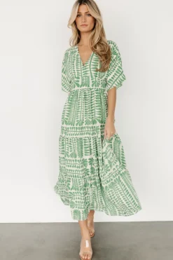 Discount Baltic Born Austin Kimono Dress | Green Print GreenPrint