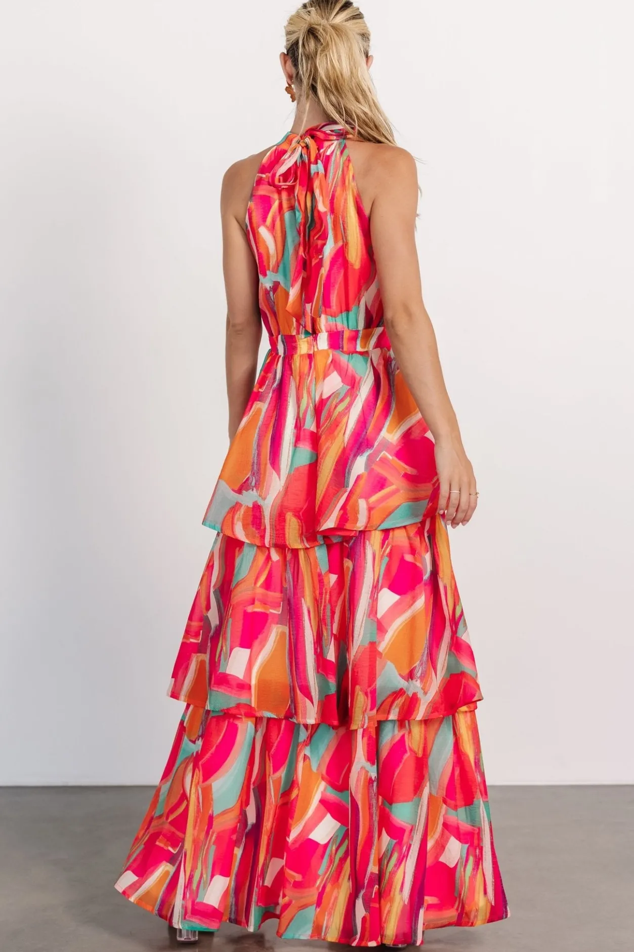 Fashion Baltic Born Autumn Halter Maxi Dress | Fuchsia Multi FuchsiaMulti