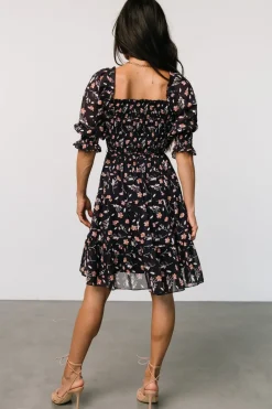 Best Baltic Born Azlyn Smocked Short Dress | Navy + Pink Floral Navy+PinkFloral