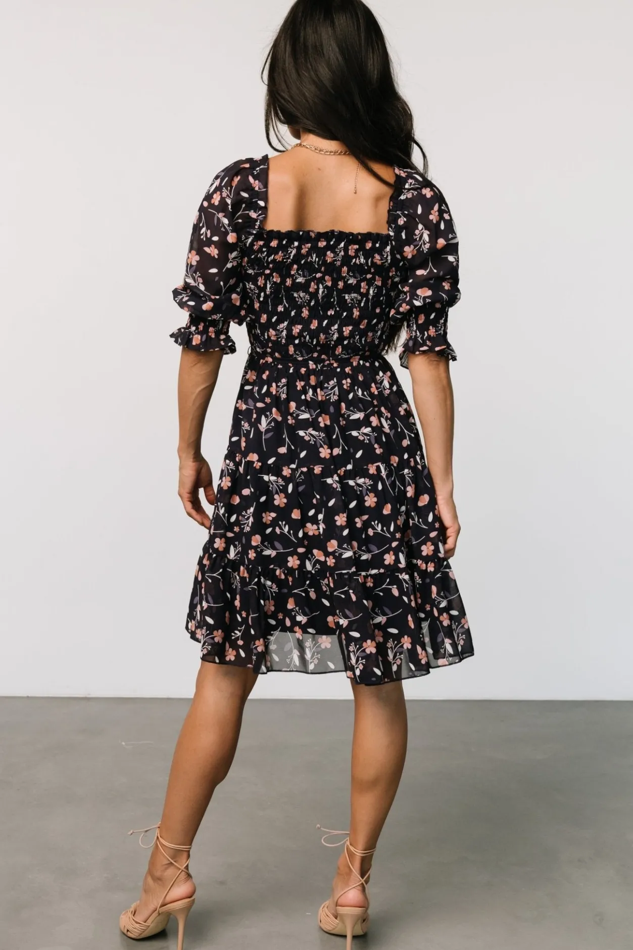 Best Baltic Born Azlyn Smocked Short Dress | Navy + Pink Floral Navy+PinkFloral