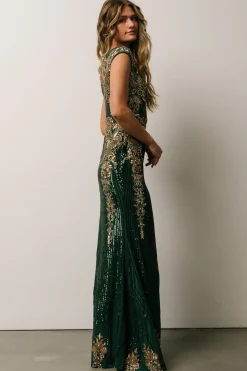 Online Baltic Born Azura Sequin Gown | Green + Gold Green+Gold