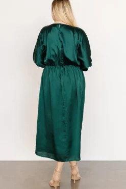 Sale Baltic Born Balta Satin Midi Dress | Emerald