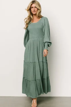 Best Baltic Born Bayley Smocked Dotted Maxi Dress | Dark Eucalyptus DarkEucalyptus