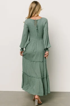 Best Baltic Born Bayley Smocked Dotted Maxi Dress | Dark Eucalyptus DarkEucalyptus