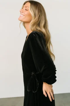 Online Baltic Born Beckinsale Velvet Wrap Dress | Black