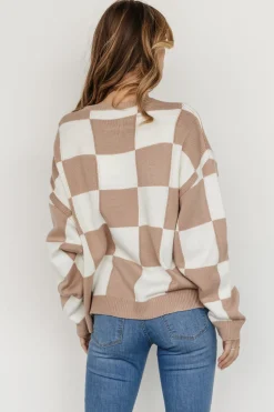 Best Baltic Born Bella Checkered Sweater | Taupe