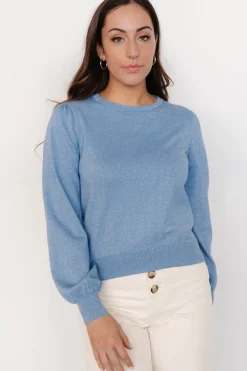 Fashion Baltic Born Benson Shimmer Sweater Top | Blue