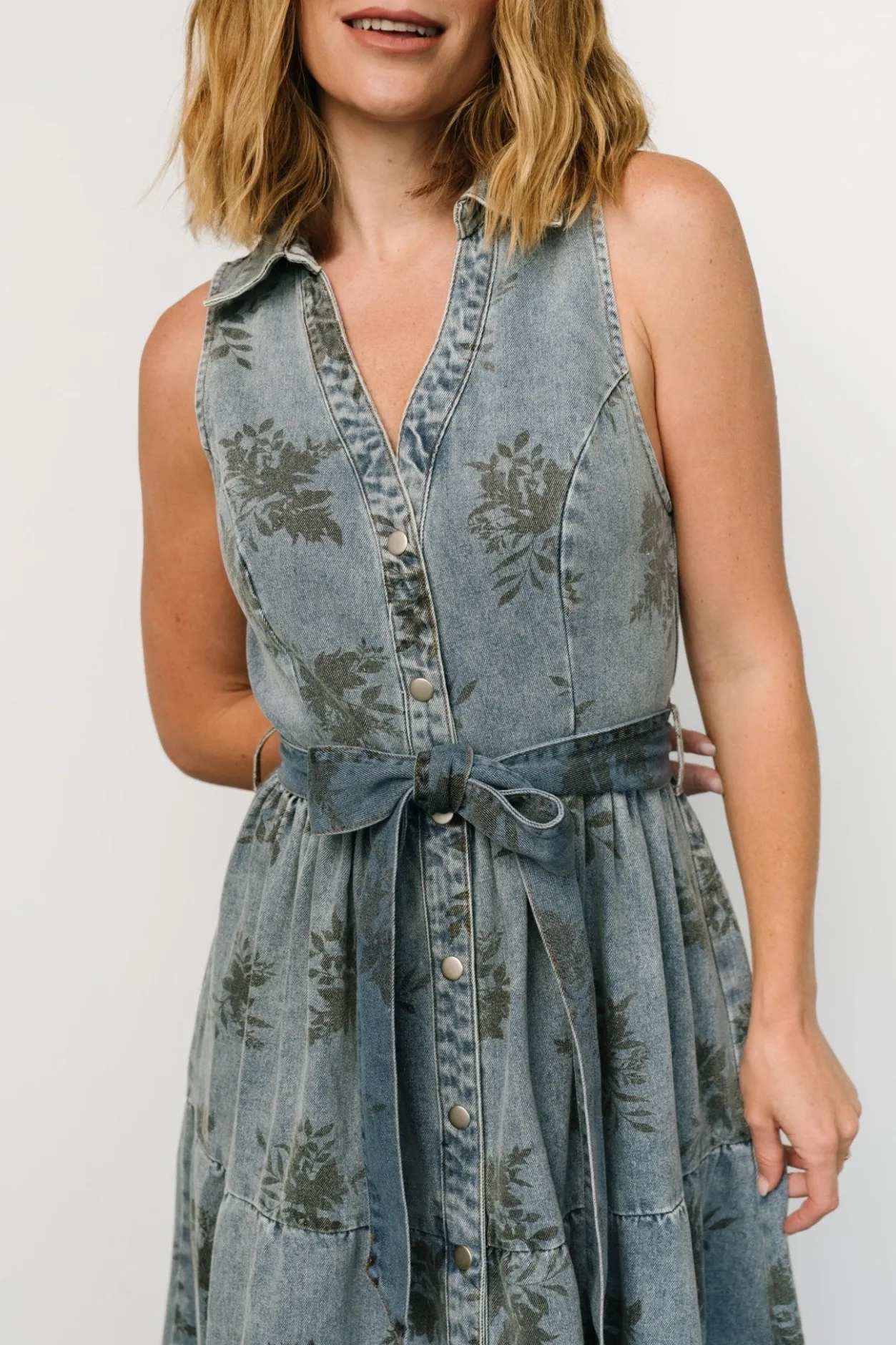 Clearance Baltic Born Bernadette Sleeveless Denim Dress | Washed Blue WashedBlue