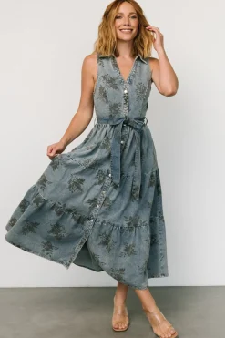 Clearance Baltic Born Bernadette Sleeveless Denim Dress | Washed Blue WashedBlue