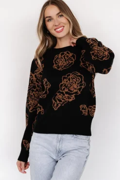 New Baltic Born Blake Floral Sweater | Black + Camel Black+Camel