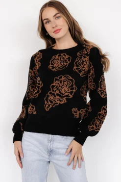 New Baltic Born Blake Floral Sweater | Black + Camel Black+Camel