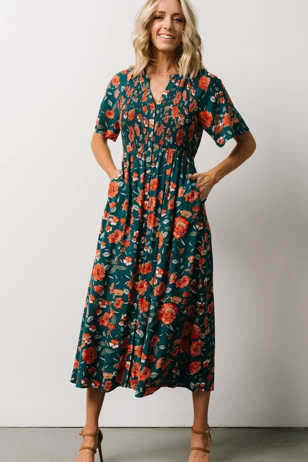 Best Baltic Born Botega Midi Dress | Jade Multi Floral JadeMultiFloral