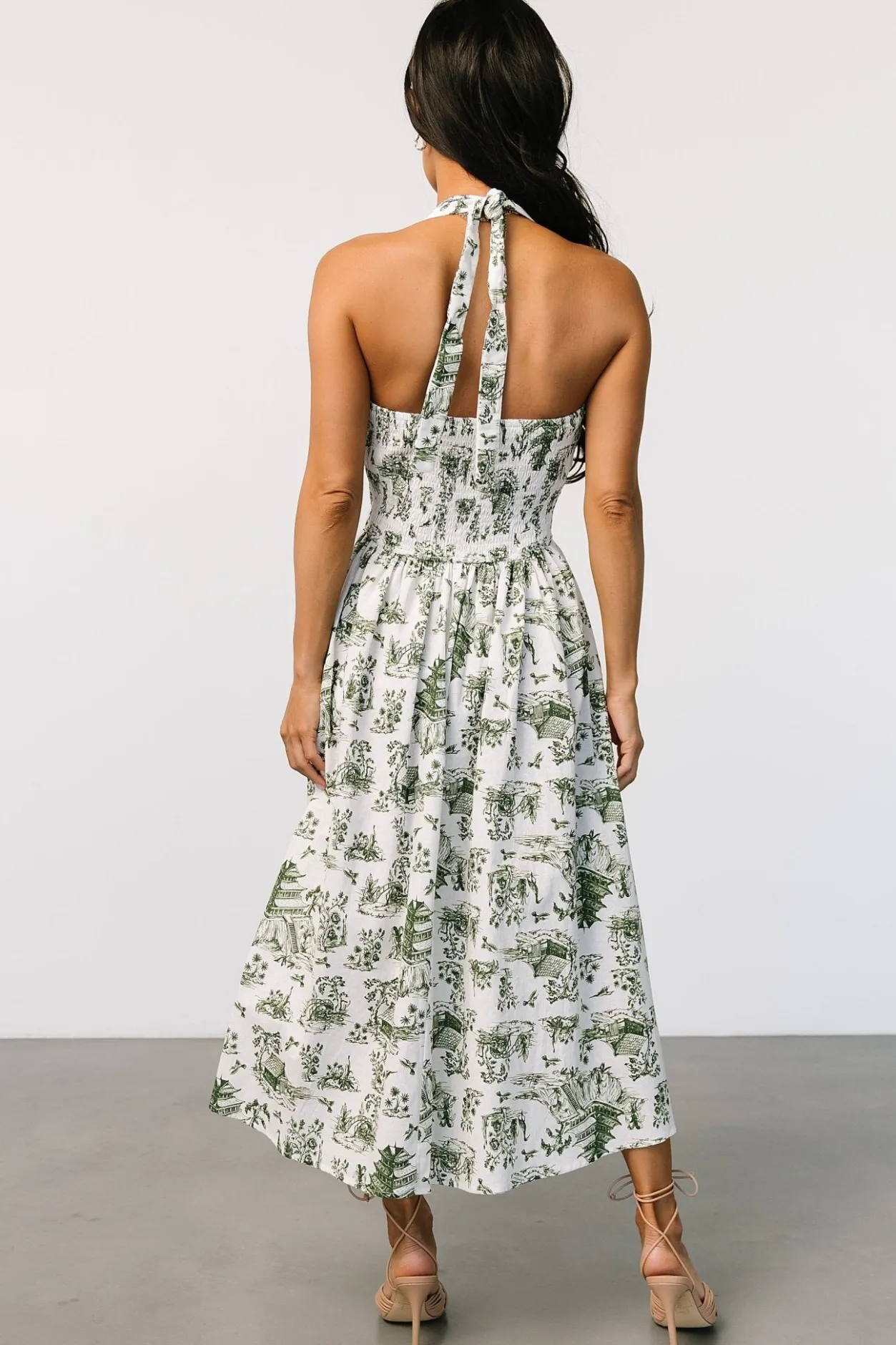 Sale Baltic Born Bristol Halter Midi Dress | Green Print GreenPrint