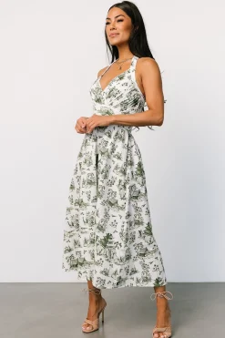 Sale Baltic Born Bristol Halter Midi Dress | Green Print GreenPrint
