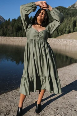 New Baltic Born Brittany Long Sleeve Dress | Olive