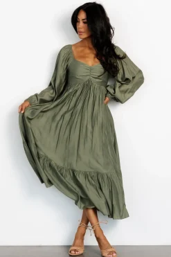 New Baltic Born Brittany Long Sleeve Dress | Olive