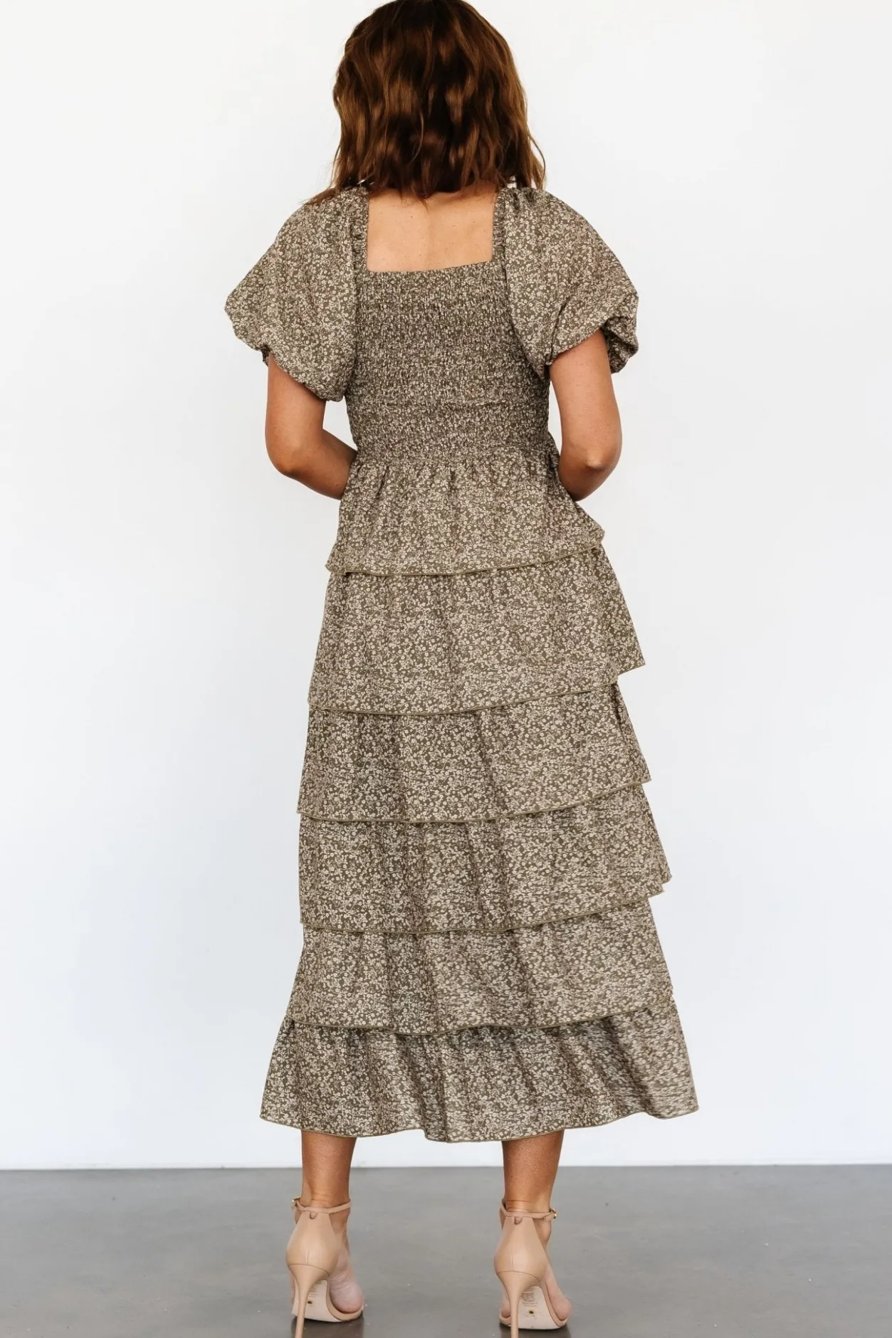 Outlet Baltic Born Bromley Tiered Dress | Olive Print OlivePrint
