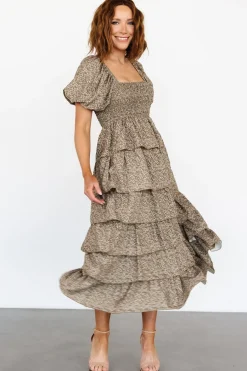 Outlet Baltic Born Bromley Tiered Dress | Olive Print OlivePrint