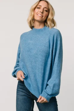 New Baltic Born Bronson Mock Neck Sweater | Blue