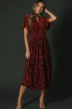 Best Baltic Born Bronwyn Velvet Dress | Rust