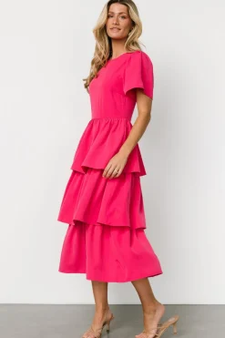Online Baltic Born Cadenza Tiered Maxi Dress | Deep Pink DeepPink