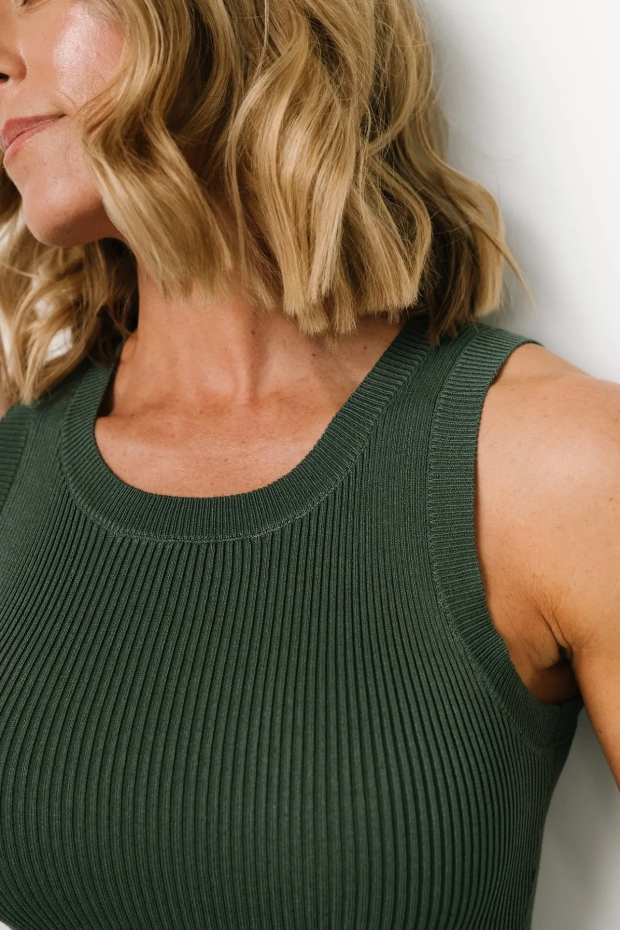 Clearance Baltic Born Caitlyn Ribbed Tank Dress | Winter Green WinterGreen