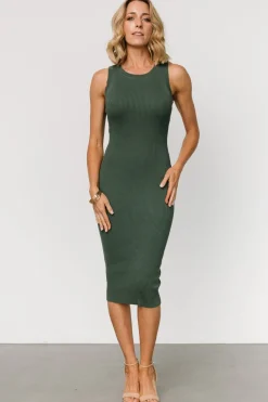 Clearance Baltic Born Caitlyn Ribbed Tank Dress | Winter Green WinterGreen
