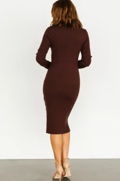 Outlet Baltic Born Caldwell Ribbed Turtleneck Midi Dress | Brown