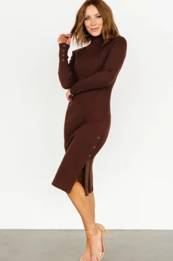 Outlet Baltic Born Caldwell Ribbed Turtleneck Midi Dress | Brown
