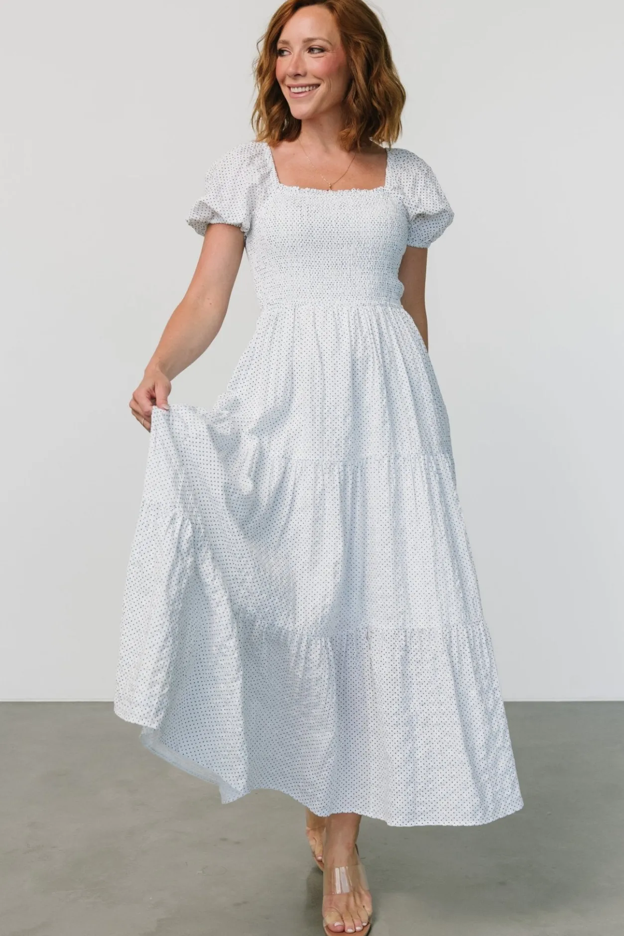 Sale Baltic Born Calliope Smocked Maxi Dress | White Print WhitePrint