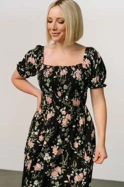 Best Baltic Born Capri Smocked Maxi Dress | Black Garden Floral BlackGardenFloral