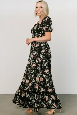 Best Baltic Born Capri Smocked Maxi Dress | Black Garden Floral BlackGardenFloral
