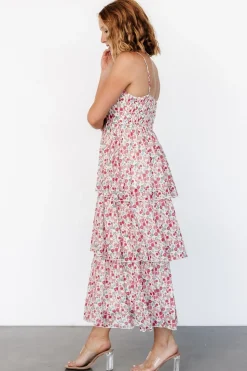 Discount Baltic Born Caprice Tiered Dress | Cream Multi Floral CreamMultiFloral