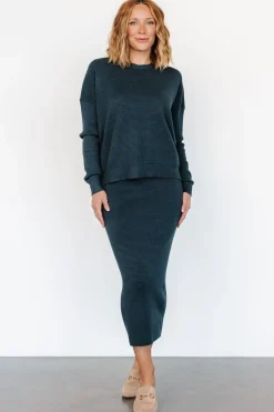 Outlet Baltic Born Carey Waffle Sweater | Midnight Blue MidnightBlue
