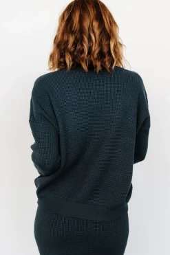 Outlet Baltic Born Carey Waffle Sweater | Midnight Blue MidnightBlue