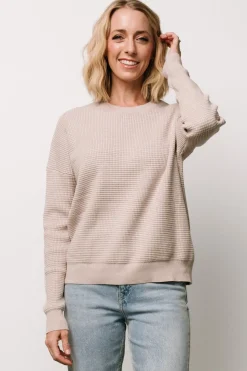 Outlet Baltic Born Carey Waffle Sweater | Taupe