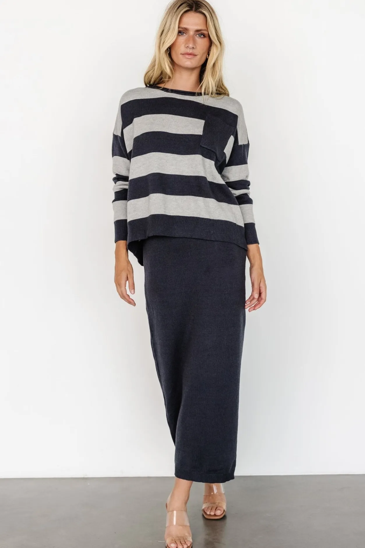 Outlet Baltic Born Carlotta Sweater + Skirt Set | Midnight + Gray Midnight+Gray