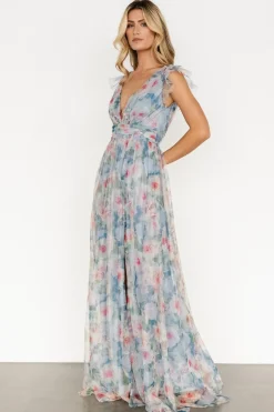 New Baltic Born Carmine Maxi Dress | Dusty Blue Floral DustyBlueFloral