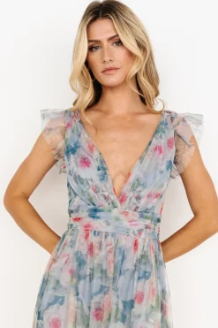 New Baltic Born Carmine Maxi Dress | Dusty Blue Floral DustyBlueFloral