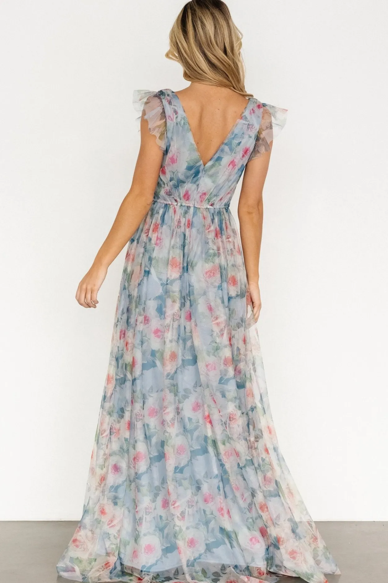 New Baltic Born Carmine Maxi Dress | Dusty Blue Floral DustyBlueFloral