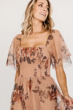 Fashion Baltic Born Cassandra Tulle Maxi Dress | Copper Floral CopperFloral